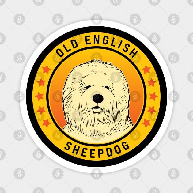 Old English Sheepdog Dog Portrait Magnet by millersye